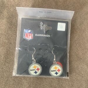 NFL Steelers Earrings NWT- Silver Tone